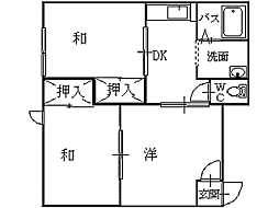 ドミール蘭A 3DKの間取図画像
