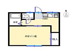 ミネルバ八日町 1Kの間取図画像