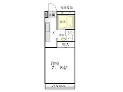 エンデバーホームテシマ 1Kの間取図画像