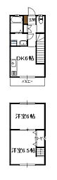 WinsHome・月見 2DKの間取図画像