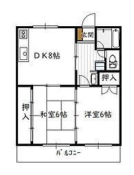 マミール86 2DKの間取図画像