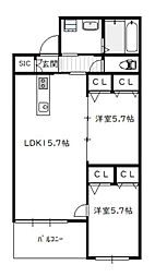 アルテマイスターDIANAWEST 2LDKの間取図画像
