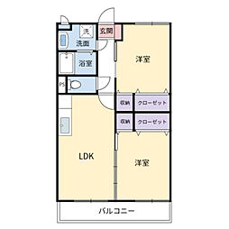 フェニックスマンションB 2DKの間取図画像