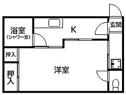 日興ビル 1Kの間取図画像