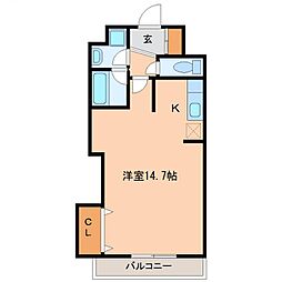 プロムナーデ神宮 ワンルームの間取図画像