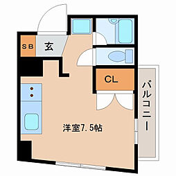 ルミナス松山 ワンルームの間取図画像