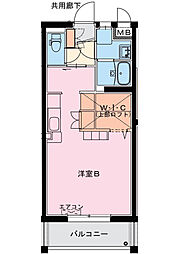 PLAISIR 花 403号室 4階ワンルームの間取り