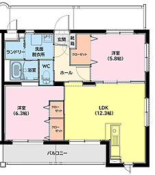 ユーミー高洲 2LDKの間取図画像