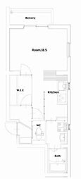 Valo吉村 ワンルームの間取図画像