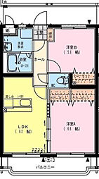 S・ASAGIRI 2LDKの間取図画像