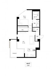 AKHA3 1LDKの間取図画像