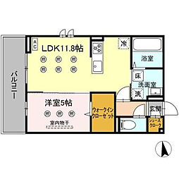 D-resena Solaire 1LDKの間取図画像