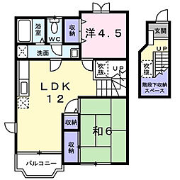 プチコート蘭A 2LDKの間取図画像
