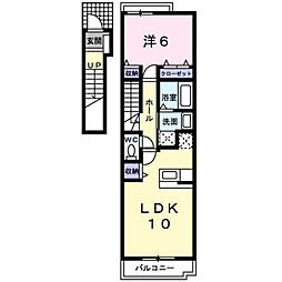 ボンヌジュルネ 1LDKの間取図画像