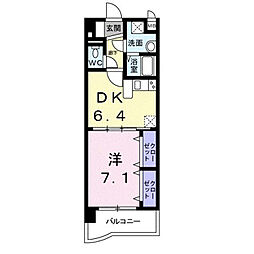 サンプラシード 1DKの間取図画像