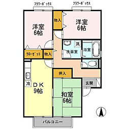 池田ファミリーゼーションE 3DKの間取図画像