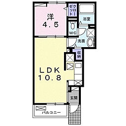 リナセント  1LDKの間取図画像