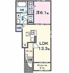 フォレスト テラス 1LDKの間取図画像