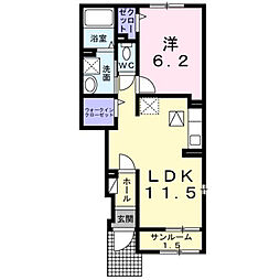 アルバ サウス 1LDKの間取図画像