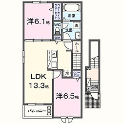 リバーストーン マキバ  2LDKの間取図画像