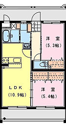 ヴィレッジサイドB 2LDKの間取図画像