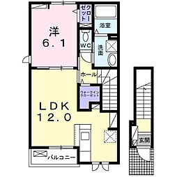 ガーデンハウス リーベ  1LDKの間取図画像