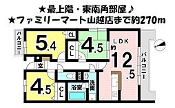 グランコート山越1 3LDKの間取図画像