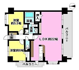 ダイアパレス三番町 2LDKの間取図画像