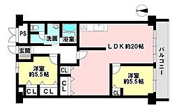 ロイヤル道後マンション 3LDKの間取図画像