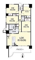 アルファステイツ清心 3SLDKの間取図画像
