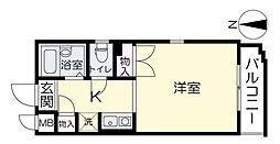 アルファ西古松 1Kの間取図画像