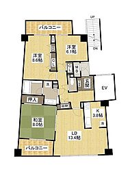ヒルズアリーナ1番館 3LDKの間取図画像