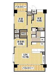 アスティア東山本 3LDKの間取図画像