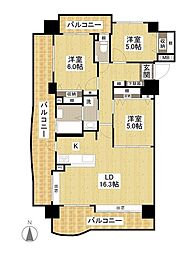アイレスト古市駅前 3LDKの間取図画像