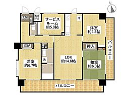 グランドメゾン祇園 3SDKの間取図画像