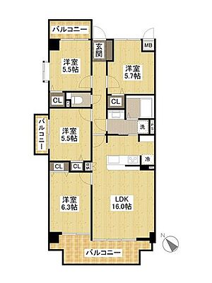 間取り サンシティ安東駅前 3階/-
