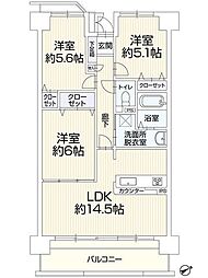 グラン・コート長楽寺 3LDKの間取図画像