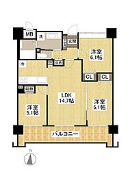 ファミール毘沙門台駅前 3LDKの間取図画像