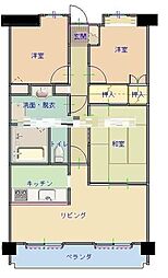 ヴァンテ・アン百間川公園 3LDKの間取図画像