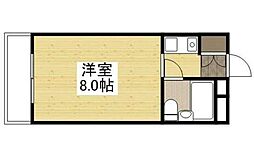 アルファ清心町1 ワンルームの間取図画像