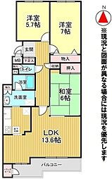 ロピア石山通 3LDKの間取図画像