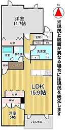 レジデンス宮の森 2LDKの間取図画像