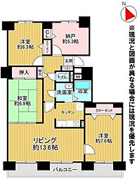 メゾンドルチェ平岡公園西 3SLDKの間取図画像
