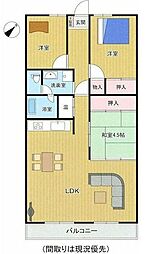 サンライズ花園 3LDKの間取図画像