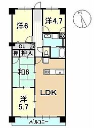 三和コーポ津守 4LDKの間取図画像