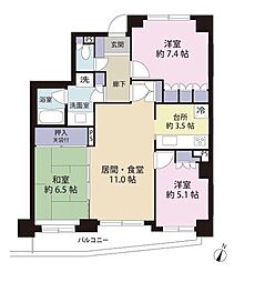 季の坂パーク・ホームズ弐番館 3LDKの間取図画像