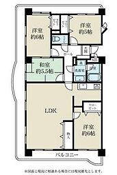 リバーサイドはなぞの 4LDKの間取図画像