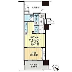 ワイズシティ壺川ステーション 1LDKの間取図画像
