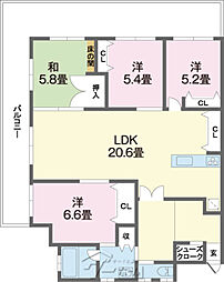コートヴィレッジ大謝名シティ 4LDKの間取図画像