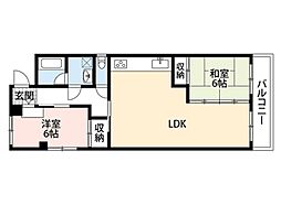 グリーンパレス志真志 2LDKの間取図画像